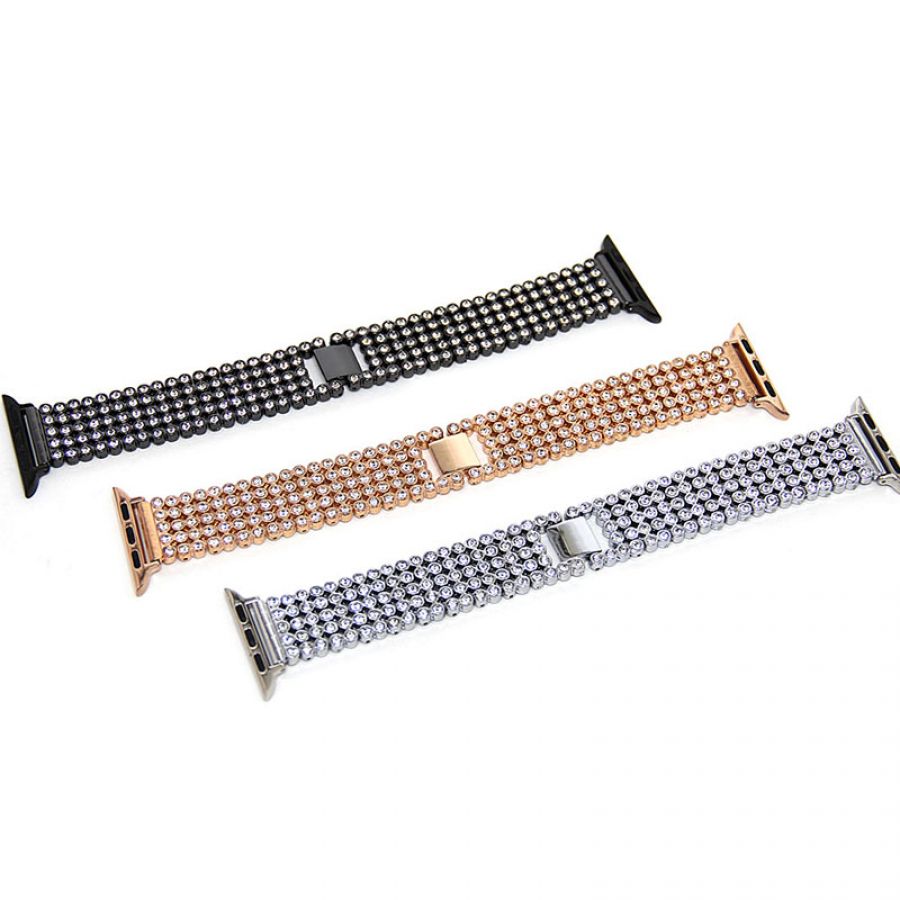 Replace Metal Diamond Strap Wristband For Apple watch silver